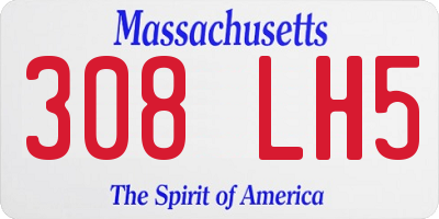 MA license plate 308LH5