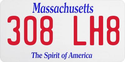 MA license plate 308LH8
