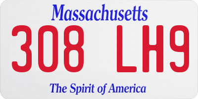 MA license plate 308LH9