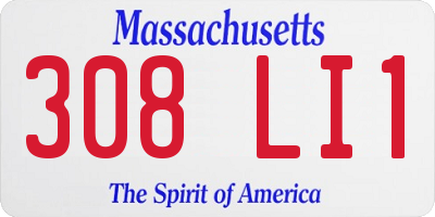 MA license plate 308LI1