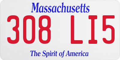 MA license plate 308LI5