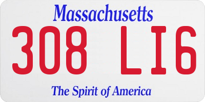 MA license plate 308LI6