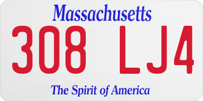 MA license plate 308LJ4