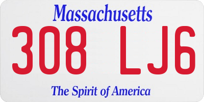 MA license plate 308LJ6