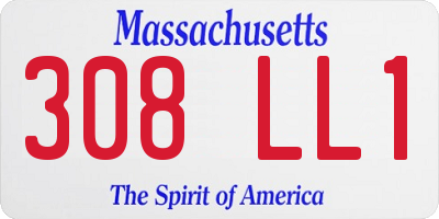 MA license plate 308LL1