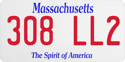 MA license plate 308LL2