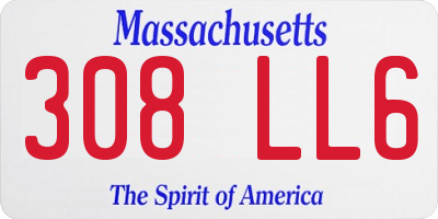 MA license plate 308LL6