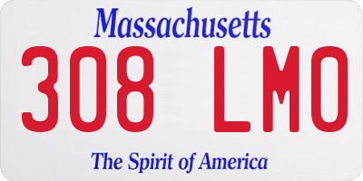 MA license plate 308LM0