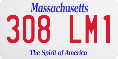 MA license plate 308LM1
