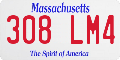 MA license plate 308LM4
