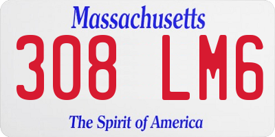 MA license plate 308LM6
