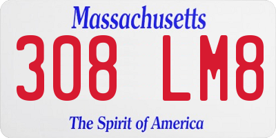 MA license plate 308LM8