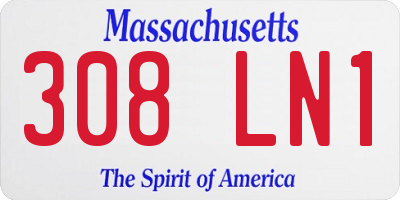 MA license plate 308LN1