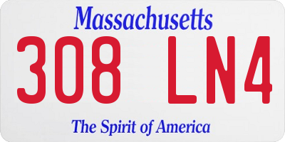 MA license plate 308LN4