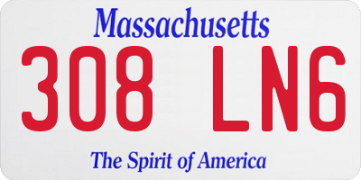 MA license plate 308LN6