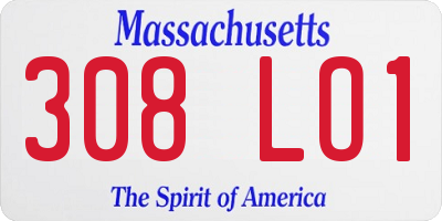 MA license plate 308LO1