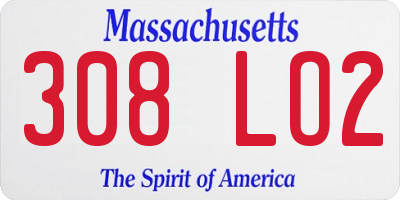MA license plate 308LO2