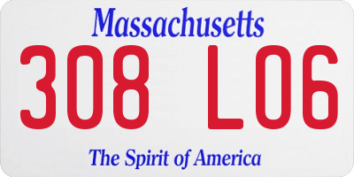 MA license plate 308LO6