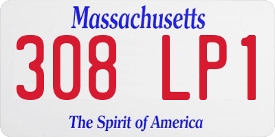MA license plate 308LP1