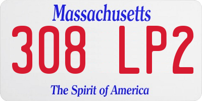 MA license plate 308LP2
