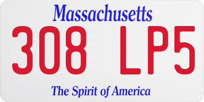 MA license plate 308LP5