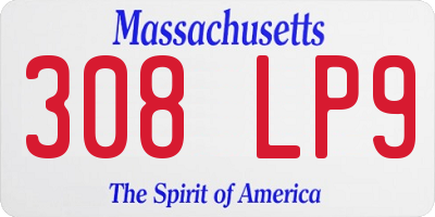 MA license plate 308LP9