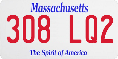 MA license plate 308LQ2