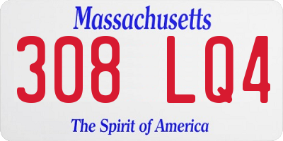MA license plate 308LQ4
