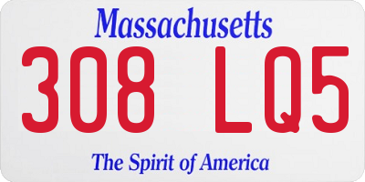 MA license plate 308LQ5