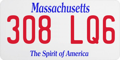MA license plate 308LQ6