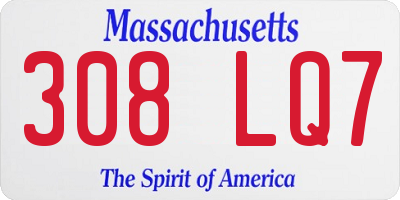 MA license plate 308LQ7