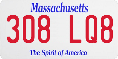 MA license plate 308LQ8