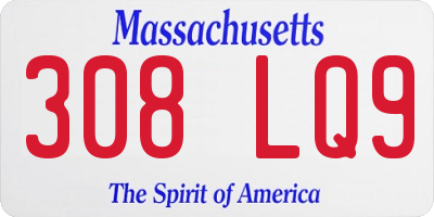 MA license plate 308LQ9
