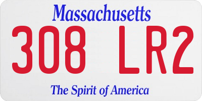 MA license plate 308LR2