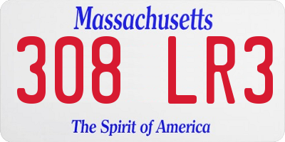 MA license plate 308LR3
