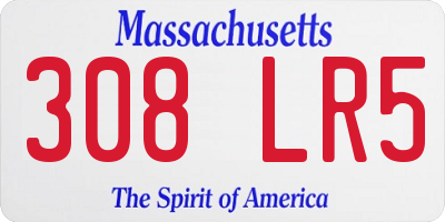 MA license plate 308LR5