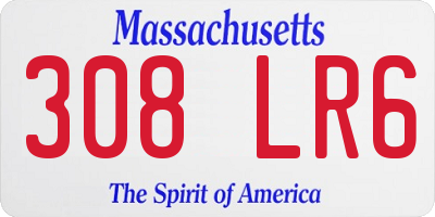 MA license plate 308LR6