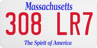 MA license plate 308LR7