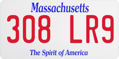MA license plate 308LR9