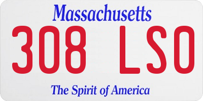 MA license plate 308LS0