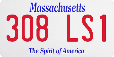 MA license plate 308LS1