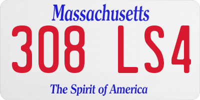 MA license plate 308LS4