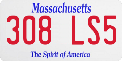 MA license plate 308LS5