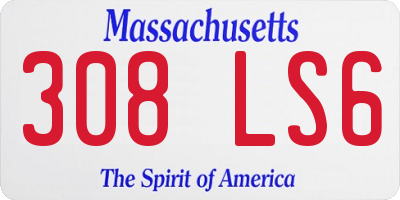 MA license plate 308LS6