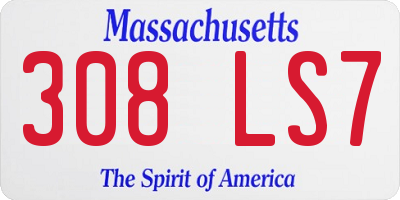 MA license plate 308LS7