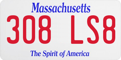 MA license plate 308LS8