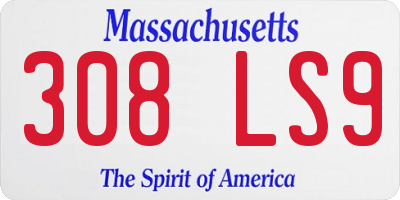 MA license plate 308LS9