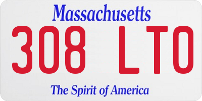MA license plate 308LT0