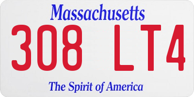 MA license plate 308LT4