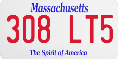 MA license plate 308LT5